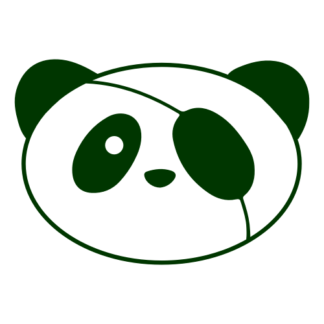 Covered Eye Panda Decal (Dark Green)